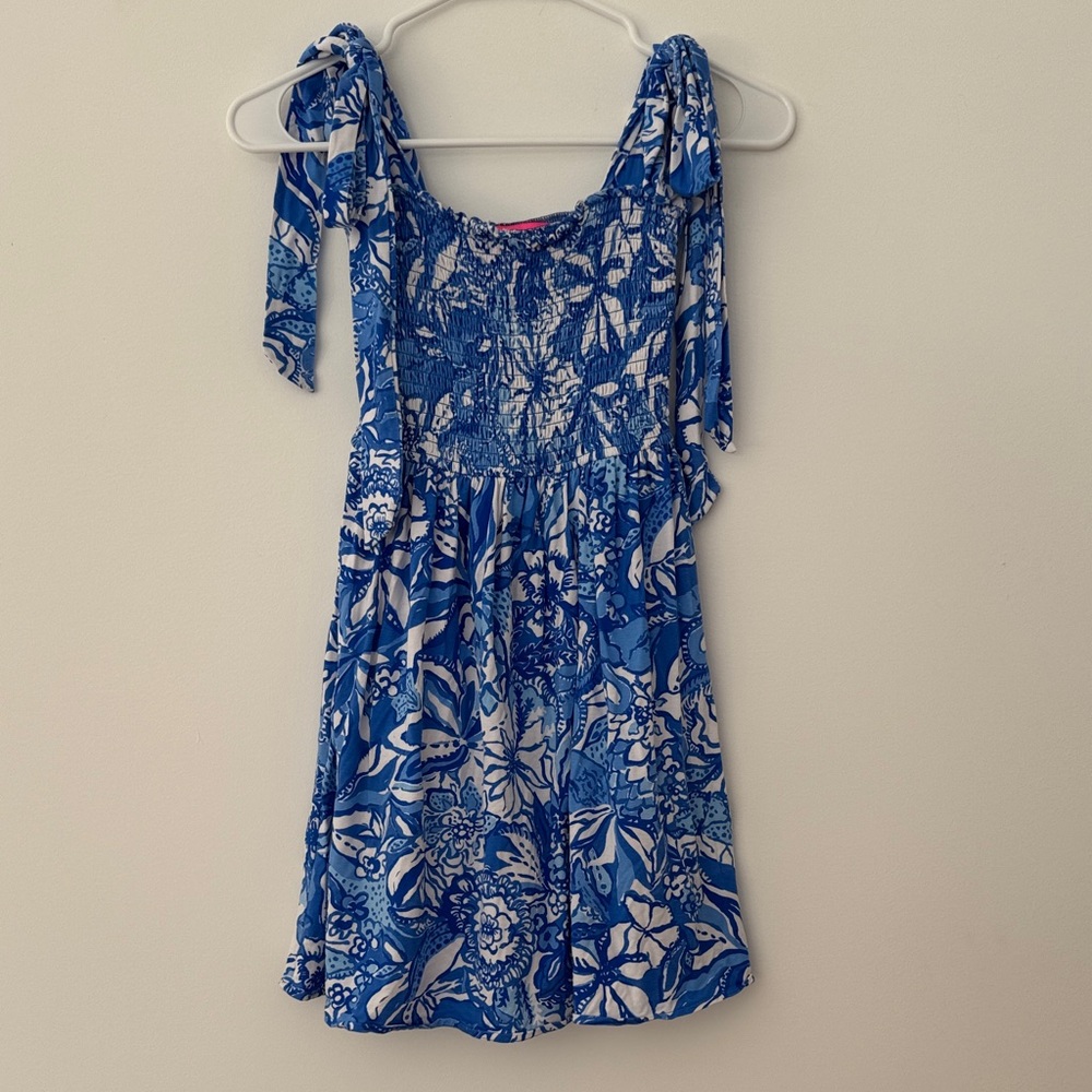 Lilly Pulitzer Blue and White Floral Dress
